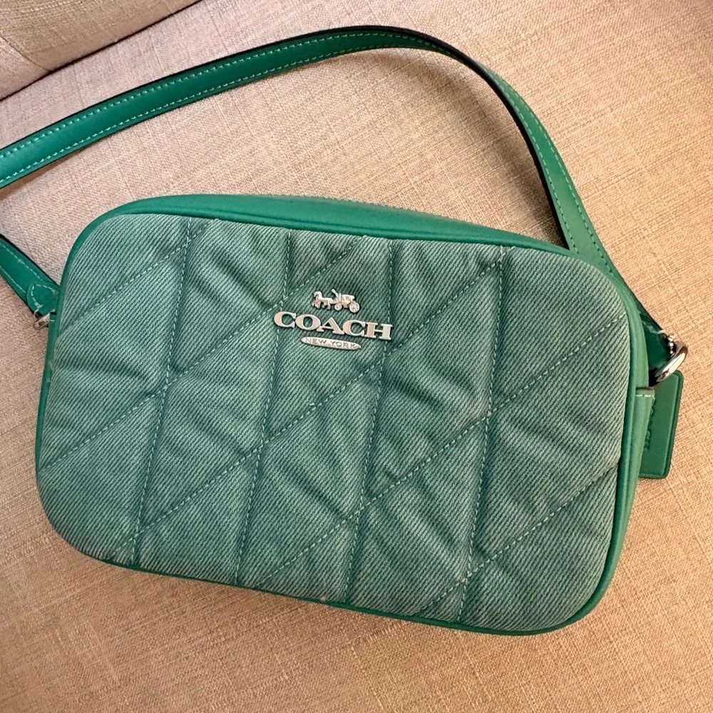 Coach Quilted Green Crossbody Bag